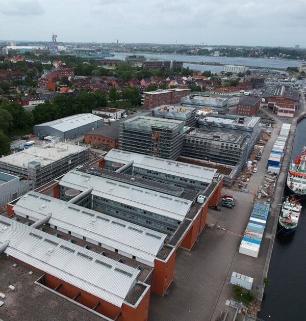 Das neue Geomar Gebäude in Kiel als Draufsicht von der Kubau GmbH