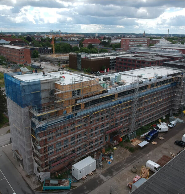 Einsteineins Gebäude im Kieler Wissenschaftpark mit von der Kubau GmbH umgebaut