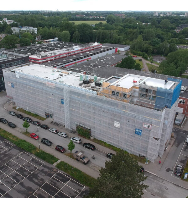 Nordseite aus der Luft der Umbauarbeiten am Wissenschaftspark Kiel