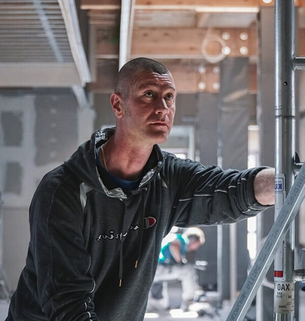Mitarbeiter des Bauunternehmens Kubau GmbH auf der Wissenschaftspark Baustelle